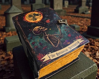 Leather Grimoire Journal | Raven, Gothic Book of Shadows