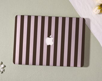 Pink-Brown Stripes MacBook Case 2025 New Mac Laptop Case for Macbook Pro 14 A3434 M5,Air 15/13/11 Macbook Pro 13/15/14/16 2024 M4 2023 M3 M2