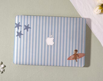 Blue Stripes MacBook Case 2025 New Mac Laptop Case for Macbook Pro 14 A3434 M5,Air 15/13/11 Macbook Pro 13/15/14/16 2024 M4 2023 M3 M2