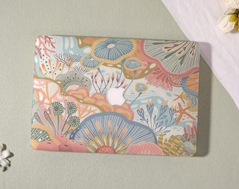 Colorful Coral MacBook Case 2025 New Mac Laptop Case for Macbook Pro 14 A3434 M5,Air 15/13/11 Macbook Pro 13/15/14/16 2024 M4 2023 M3 M2