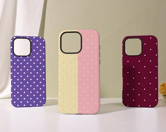 Polka Dots Series Magsafe Glossy/Matte Case for iPhone 17/16/15/14/13/12Pro,16 Plus/Pro Max,16e/Air,13 12 Mini,X/XS/XR SE,Lightweight Cover