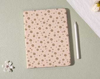 Étui pour iPad série rétro marron avec porte-crayon pour iPad Pro 2025/2024 13 pouces/11 pouces, Air 7-11/13 pouces, coque iPad 10/9/8ème, coque iPad Mini 4/5/6/7, cadeau