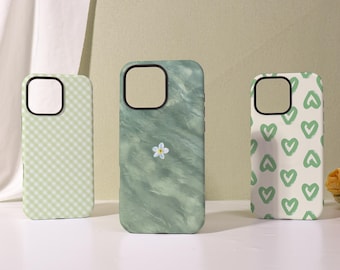 Fresh Green Magsafe Glossy/Matte Soft Case for iPhone 17/16/15/14/13/12Pro,16 Plus/Pro Max,16e/Air,13 12 Mini,X/XS/XR SE,Lightweight Cover