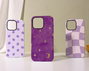 Retro Purple Magsafe Glossy/Matte Soft Case for iPhone 17/16/15/14/13/12Pro,16 Plus/Pro Max,16e/Air,13 12 Mini,X/XS/XR SE,Lightweight Cover