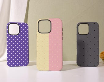 Polka Dots Series Magsafe Glossy/Matte Case for iPhone 17/16/15/14/13/12Pro,16 Plus/Pro Max,16e/Air,13 12 Mini,X/XS/XR SE,Lightweight Cover