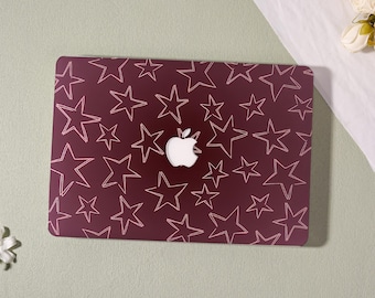Pink Gradient Star MacBook Case 2025 New Mac Laptop Case for Macbook Pro 14 A3434 M5,Air 15/13/11 Macbook Pro 13/15/14/16 2024 M4 2023 M3 M2