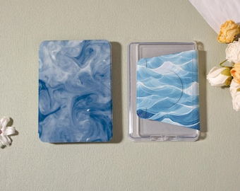 Fresh Blue MagSafe Clear Kindle Custom Design Case,Kindle Auto Wake/Sleep Case for Paperwhite 12/11/10th,Kindle Colorsoft Case,Gift for Her