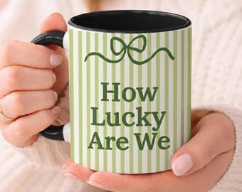 Taza "Qué suerte tenemos", regalo para parejas afortunadas, regalo de aniversario, regalo de compromiso, regalo romántico para ella y para él.