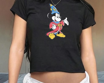 Camiseta retro de Mickey Sorcerer Y2K para bebé, camiseta clásica de Mickey, camiseta vintage de Mickey Mouse estilo años 90, regalo para ella