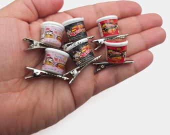 Miniature Instant Ramen Soups Hairclips Rave Trinkets - Rave Accessories