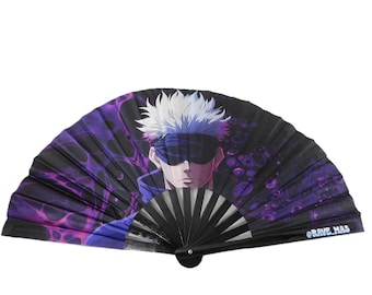 Anime Large Rave Fan: Bamboo Handle - Festival Accessory- Anime