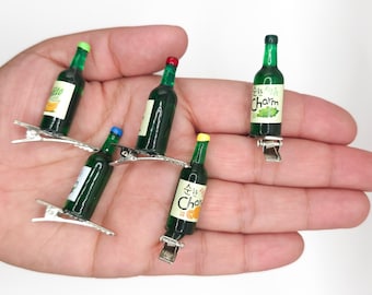 Miniature Charm Soju Glass Bottles Rave Sprout Set of 6 - Set of 12