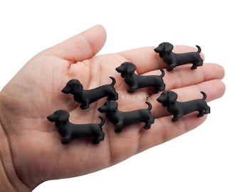 Mini Weenie Miniatur-Dackel-Anhänger, 3D-gedruckt, 6er-Set
