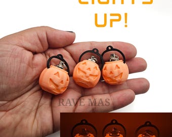 Jack-o'-lantern Halloween Bucket LED light up 3D printed CHARM