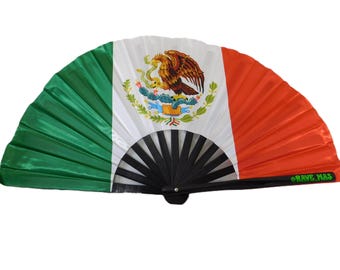 MEXICO RAVE FAN - Mexican Flag - Festival Accessory- Abanico de Mexico