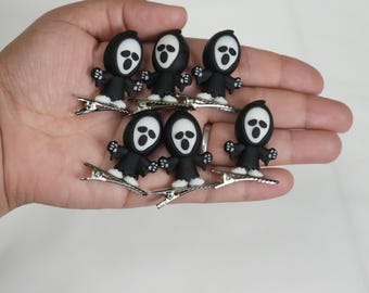 KILLER Halloween Ghost Hair Clips: Spooky Rave Trinkets, Set of 6 - Set of 10- Set of 20- glow in the dark - rave sprouts- rave accessories