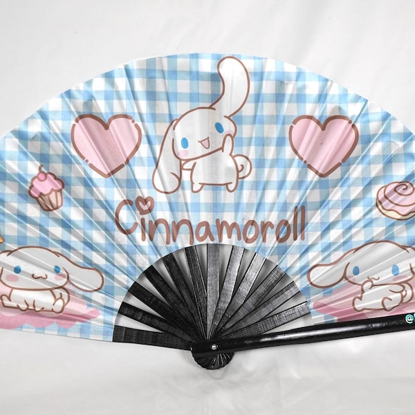 Sweet Cinnamon Roll Large Rave Fan - Festival Accessory- Kawaii