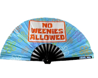 Not Allowed Bamboo Large Rave fan - Festival Accessory - Funny Rave Fan