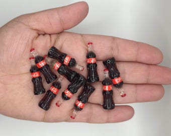 Miniature Coke Glass Soda CHARMS Set of 10 - Rave Accessories - Trinkets