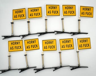 Caution Horny AF Sprout Flags - Festival Accessories- Rave Sprouts- Fun Sprouts