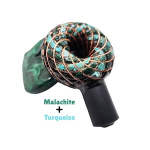 Malachite Turquoise PEMF Orgonite™ Rodin Coil  Torus Generator (more options available)