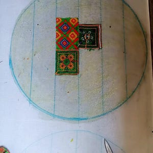 Runner da tavola rotondo patchwork fatto a mano, 36*36 pollici immagine 8