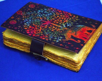 Tree of Life Leather Grimoire - Refillable Book of Shadows, Witchcraft Journal