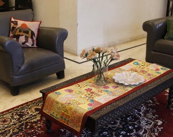 Handcrafted Rajasthani Khambadiya Patchwork Table Runner 16*60 inches