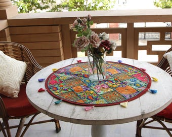 Handmade Patchwork Round Table Runner