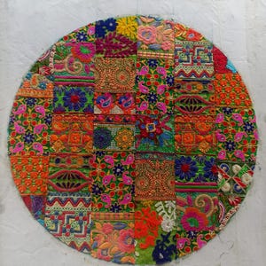 Runner da tavola rotondo patchwork fatto a mano, 36*36 pollici immagine 7