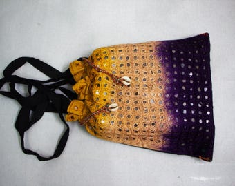 Vintage Embroidered Shoulder Bag With Rare Indian Mirror Work : Boho Handbag, 7-10 Years Old
