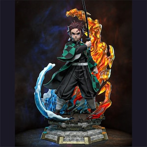 Bladed Demon Hunter STL | Tomado Fighter 3D Printable Statue | Water Breathing Warrior Digital Model