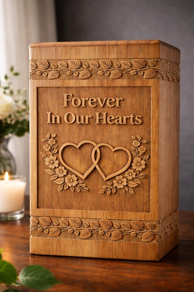 Urn Inscription Examples Handcrafted Wooden Cremation Urn for Ashes - Personalized Memorial ...