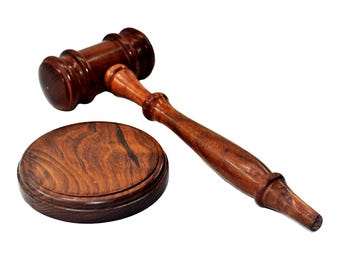 Handmade Judge Mallet Auctioneers Mallet Wooden Judge's Gavel Hammer