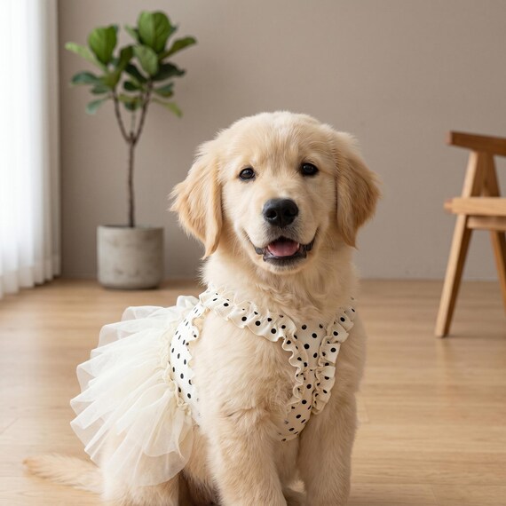 golden retriever puppy dress Small Dog Lace Summer Dress | Pet Princess Inspired Outfit | Breathable Dress Sleeveless Tutu Skirt Pet Clothing tiny baby cute golden retriever