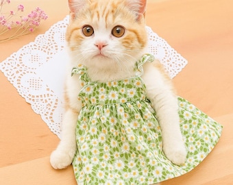 猫用フラワードレス 桜ピンク 花柄ファンシーチュチュドレス 猫と犬用