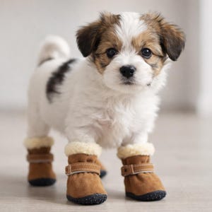 4 Stück Haustier Winter wasserdichte Schuhe | Warme Cat & Dos Pfotenschützer | Anti-Rutsch-Welpen-Schnee-Abnutzung