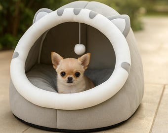 Warm Cat Bed | Pet House Cave | Cozy Cotton Dog Tent | Small Dog Sleeping Basket