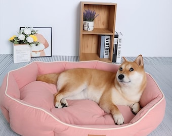 Sofa Style Cotton Dog Bed: Washable Pet Lounger Cushion