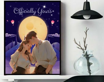 Romantic Anime Couple Art Print: Wedding, Anniversary Gift (Digital Download)