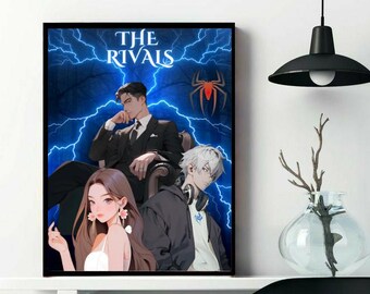 Anime Rivalry Poster | Dark Fantasy Illustration (Digital Download A2 & eBook Cover Sizes)