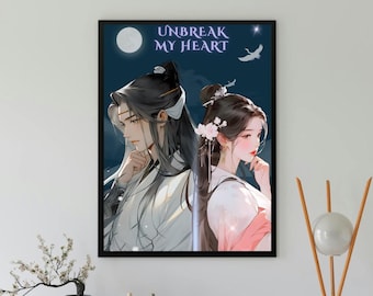 Romantic Anime Couple Art Print | Japanese Fantasy Illustration (Digital Download, PDF & PNG)