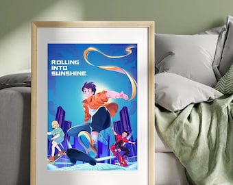 Rolling Into Sunshine Minimalist Skater Wall Art |A4 Printable Post| Kids Room & Home Decor