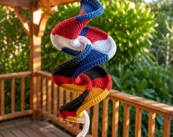 Crochet Twister Wind Spinner Pattern PDF, Hanging Spiral Crochet Decor, Outdoor Swirl Ornament Tutorial, Boho Porch Decoration