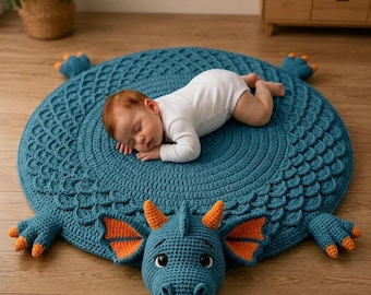 Realistic Dragon Crochet Pattern PDF, Fantasy Dragon Amigurumi Tutorial, Large Winged Dragon Toy, DIY Crochet Creature, Instant Download