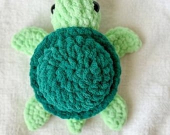 Crochet Turtle Pattern Amigurumi PDF Download Stuffed Baby Animal Plushie Easy Beginner Friendly