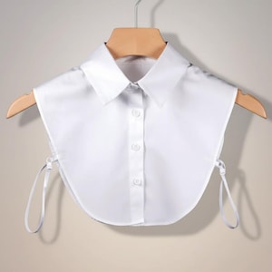 Witte katoenen afneembare kraag - damesmode Dickey