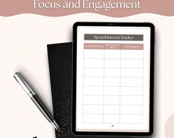 Autism Special Interest Tracker | ADHD Hyperfocus Journal and Interest Log