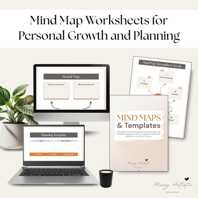 Digital Mind Map Templates | Brainstorm, Plan and Organise Ideas - Etsy ...