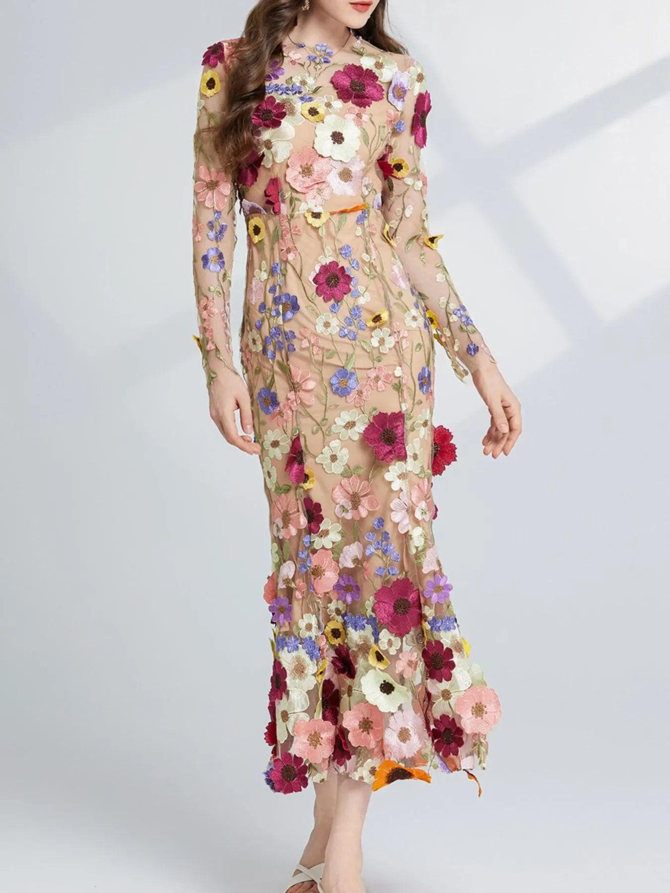 Embroidered Mesh Dress for Women - Etsy